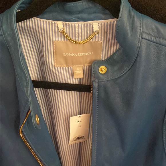 Blue Leather Jacket - Picture 2 of 6